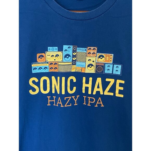 Sonic Haze Hazy IPA Blue Short Sleeve T-Shirt Men's L Starr Hill Brewery - Picture 4 of 6